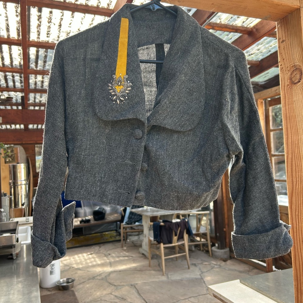 Gray Cropped Women's Jacket